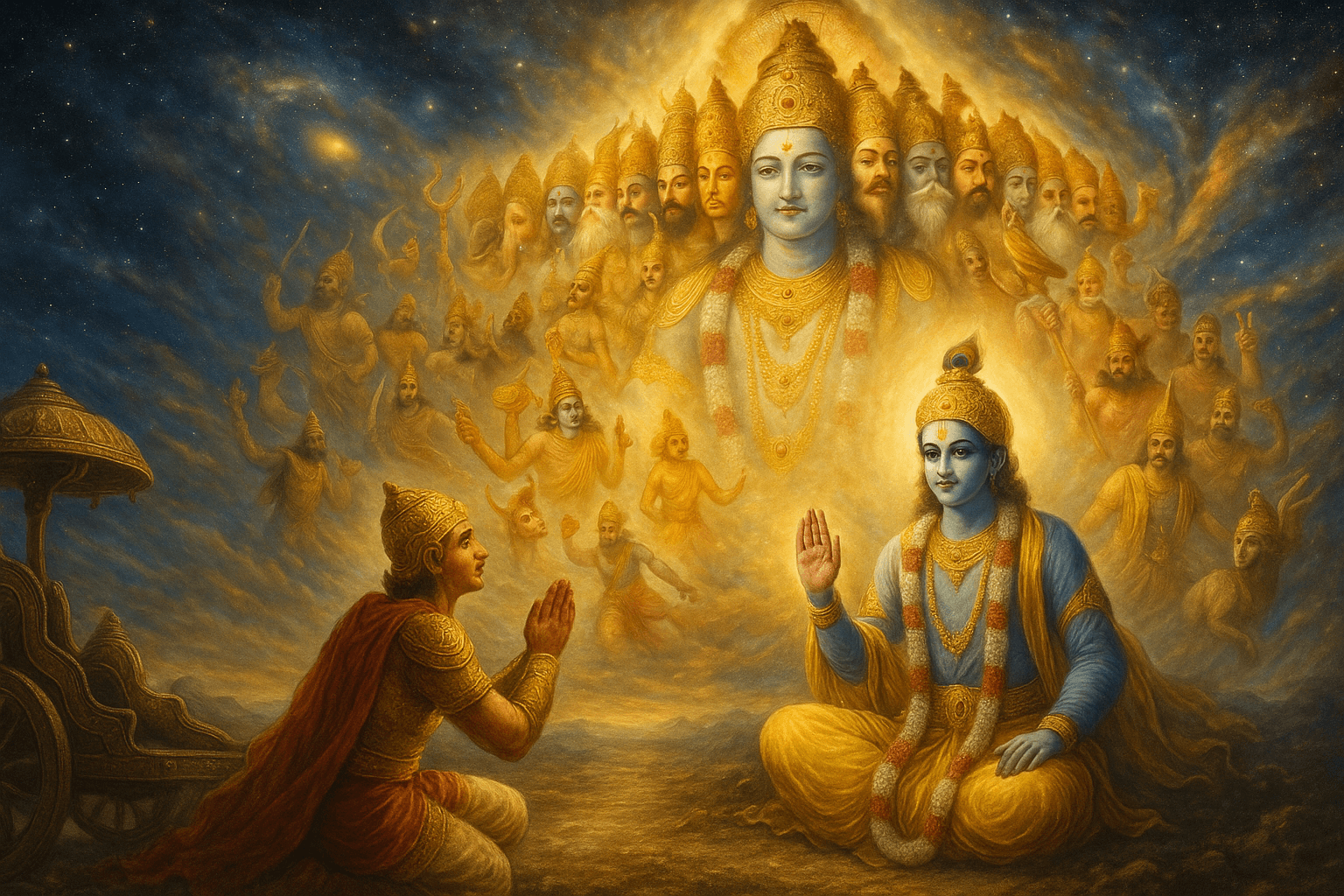 Krishna's divine discourse and spiritual teachings